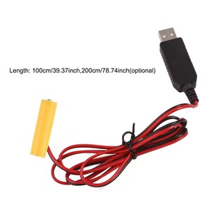 USB 5V a 1,5 V <span class=keywords><strong>LR6</strong></span> AA batería AA eliminadores de batería Cable reemplazar 1 Uds 1,5 V AA baterías para luz LED electrónica - Product Image 1