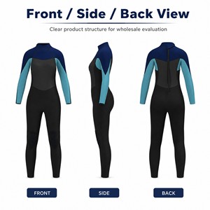 Combinaison de plongée en néoprène pour femmes, tissu recyclé, 3 mm, combinaison intégrale pour la plongée sous-marine et le snorkeling - Product Image 4