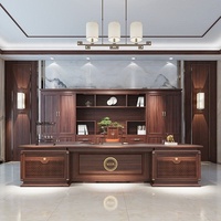 Bureau de direction contemporain avec plateau spacieux, rangements latéraux et panneaux avant texturés