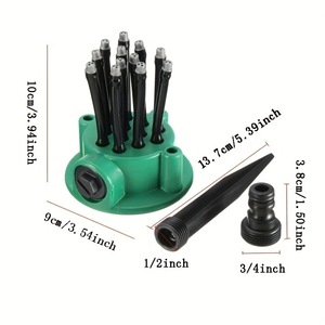 Arroseur de jardin automatique multi-têtes à 360 degrés, outil d'irrigation en plastique pour l'arrosage des pelouses et des parterres de fleurs - Product Image 5