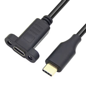 สายต่อ3.1 USB Type C ยาว0.3ม. สายต่อขยายข้อมูลตัวผู้กับตัวเมียพร้อมรูสกรูยึดแผง - Product Image 2