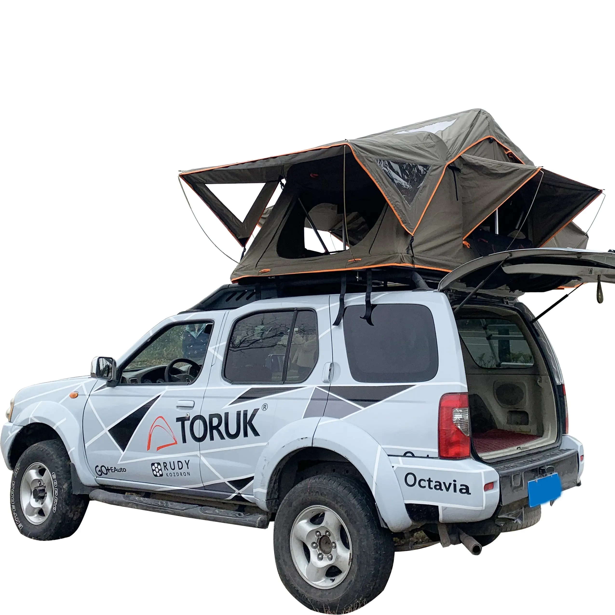 Toruk 4x4 Overland Mini Garagem para Carro Ao Ar Livre Dobrável para Rooftop SUV 4 Pessoas Acampamento Tenda de Telhado de Telhado de 4 Pessoas Barraca de Soft Shell