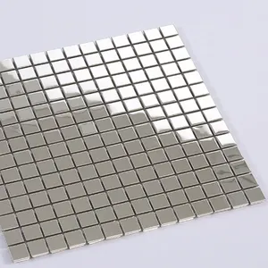 Minimalist Style Silver Hexagonal Stainless Steel Mosaic Wall Decoration Bathroom Decorative Tiles Metal Mosaic Tiles