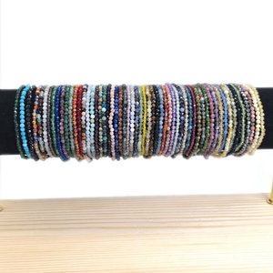 3mm Natural Crystal Quartz Faceted Rondelle <strong>Beads</strong> <strong>Bracelets</strong> Strand Elastic Beaded <strong>Bracelet</strong> Agate Zircon Garnet <strong>Beads</strong> - Product Image 4