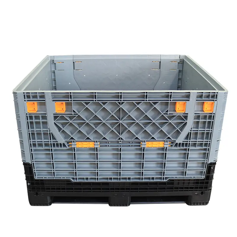 HDPE thickened grid plastic pallet forklift pallet hoarding box foldable bin