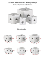 Usinage CNC Accessoires de profilés en aluminium personnalisés Joint d'angle carré à 3 voies 2020 3030 4040 4545 Connecteurs cubiques