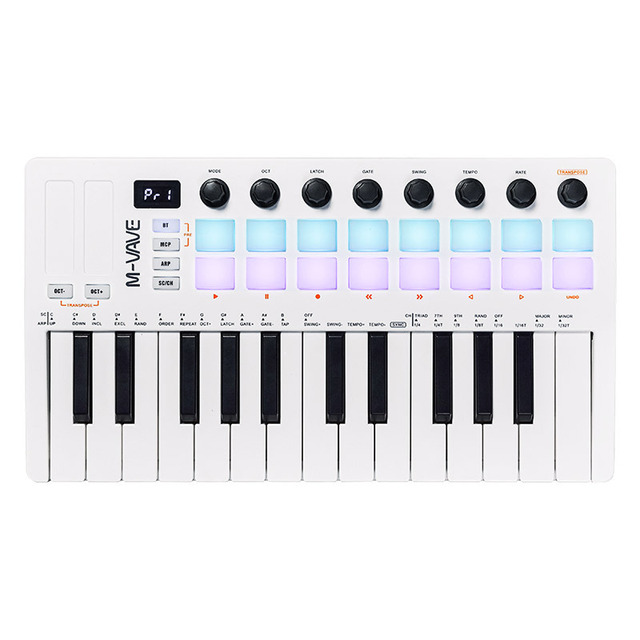 Portable  Pad MidiKeyboard Controller Factory-Supply Arrangement Keyboard with Plastic Material M-VAVE SMK-25 II