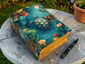 Vintage Turtle Leather Journal, Ocean Inspired Floral Notebook, Handmade Diary, Nature Journal <b>Gift</b> <b>for</b> Him <b>Her</b> - Product Image 4