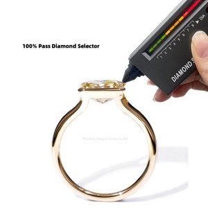 Tianyu PT950 fiançailles 2ct Mossanite fantaisie diamant jaune 10K 14K 18K or glace coupe radiante Moissanite mariage bague personnalisée - Product Image 2