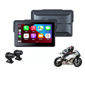 Grabadora <span class=keywords><strong>de</strong></span> navegación GPS para motocicleta <span class=keywords><strong>de</strong></span> 7 pulgadas CarPlay inalámbrico Android Auto <span class=keywords><strong>pantalla</strong></span> impermeable Dual BT 5,0 WIFI cámaras duales - Product Image 1