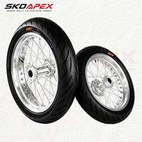 Set Roda Supermoto Sur-Ron Ultra Bee 17" CNC Billet Hub Aksen Merah untuk UltraBee Street Motard Racing Refit Conversion Kit