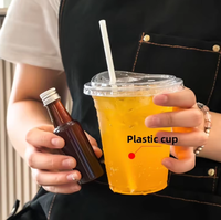 Internet Celebrity Tipsy Petite bouteille de vin Pet Tasse en plastique pour boissons froides Café jetable Transparent Tasses à thé au lait