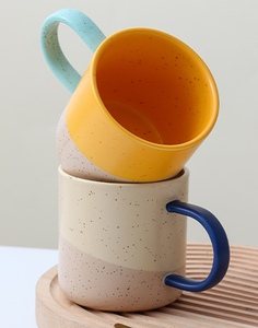 New Design Professional Splicing Creative Couple Cups Spray Point Spout Latte Ceramic Mug - Product Image 5