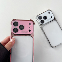 Coque de téléphone portable transparente originale pour iPhone 17 16 15 14 Pro Max Plus avec protection d'objectif en verre IMD et dos en PC