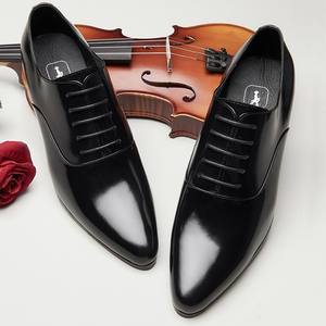 Zapatos de Cuero con Punta en Pico para Hombre, que Aumentan la Estatura, de Primera Capa de Piel de Vaca, Formales y Casuales, Venta Directa de Fábrica, Dropshipping - Product Image 4