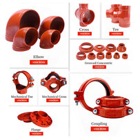 Raccord en T égal en fonte ductile rainuré pour système de protection incendie haute pression