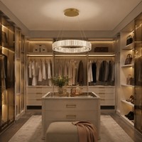 Luminaires suspendus à interrupteur à bascule Eagle Rise avec certification SAA, lustres avec anneaux LED, cristal suspendu circulaire moderne pour hôtel, intérieur