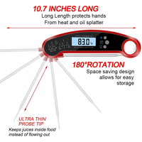 2 in 1 Digital Kitchen LCD Meat Thermometer with Can Opener Cooking Grill BBQ Food Thermometer Waterproof Barbecue Thermometer