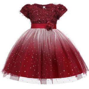 Ventes en gros de robes de princesse étoilées pour enfants, robes de soirée à paillettes, robes de fantaisie pour filles - Product Image 1