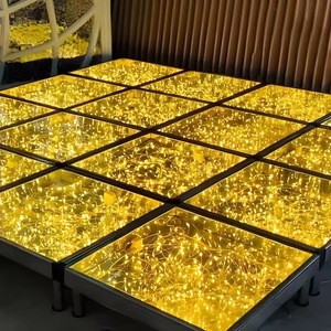 3D Romantische Warmweiß Led Spiegel Glas Bühne Kupferdraht Tanzfläche Dekoration Beleuchtung für Party Hochzeit Events T Plattform