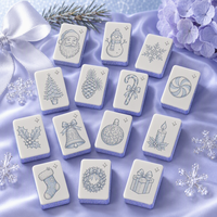 Nouvel ensemble de Mahjong classique japonais transparent et frais pour Noël, tuiles en acrylique, design durable pour 4 joueurs - Divertissement des fêtes