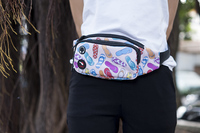 Sac banane sport léger et imperméable noir OEM avec fermeture éclair camouflage