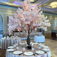 Petit arbre artificiel HK pour table de mariage, avec fleurs de cerisier blanches tombantes, pour décoration intérieure de mariage