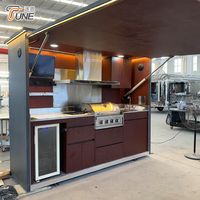Nouveautés Cuisine extérieure personnalisée imperméable Barbecue Grill Jardin/Cour Cuisine extérieure en acier inoxydable avec abri