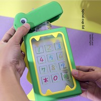 Bouteille d'eau en plastique en forme de dinosaure créative avec paille Kawaii Bouteilles à boire étanches pour enfants Gym Sports de plein air Bouilloire