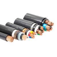 Câble d'alimentation industriel ignifuge YJV, conducteur en cuivre à 3 brins, gaine en PVC, basse tension 0,6 KV pour bâtiment commercial