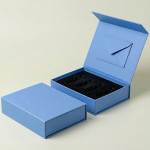 Boîte cadeau de style livre <span class=keywords><strong>bleu</strong></span> avec doublure floquée et <span class=keywords><strong>enveloppe</strong></span> - Product Image 1