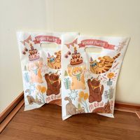 Sac de courses en PE découpé sur mesure avec logo, à poignée annulaire à quatre doigts, recyclable, impression offset, vente en gros