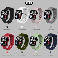 Montre connectée unisexe avec écran OLED, suivi d'activité physique, podomètre, montre connectée carrée, montre connectée tendance en plastique et caoutchouc pour le sport