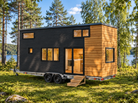 Maisonnette préfabriquée de luxe moderne de 20 pieds sur roues, maison modulaire mobile, villa portable sur remorque pour la vie en plein air, fabriquée en Chine