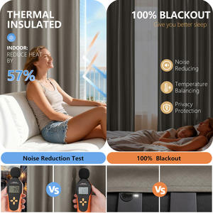 Amerikan Tarzı Karartma Perdesi Oda Gürültüsü Azaltıcı Dokuma Karartma Perdeleri Otel Oturma Odası İçin - Product Image 5