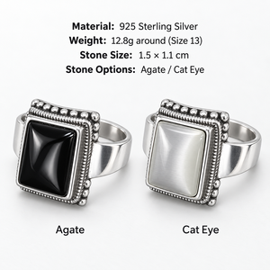 Massiver 925 Sterling Silber Lucifer <span class=keywords><strong>Ring</strong></span> mit Schwarzem Onyx Naturstein Handgefertigter Statement-<span class=keywords><strong>Ring</strong></span> TV-Show Schmuck - Product Image 3