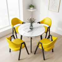 Ensemble de table et de chaises de salle à manger en faux marbre moderne, mobilier commercial adapté aux salons