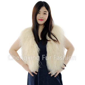 <strong>Women's</strong> Genuine Mongolian Tibetan Lamb Fur <strong>Long</strong> Streetwear Striped Vest Winter Warm Real Sheep Fur <strong>Gilet</strong> - Product Image 6