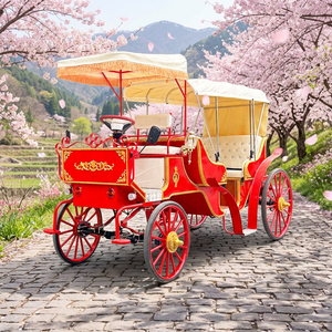 2026 High Quality Red Pony Electric Sightseeing Carriage Special Transport Double-Row Low Speed Carriage for Wedding Anniversary - Product Image 1