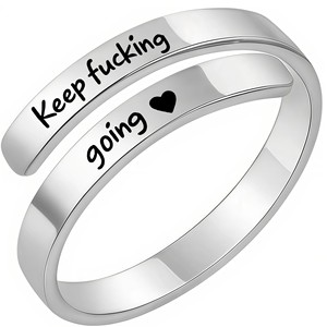 Anillos de Promesa Hope Rings Keep Love You, Ajustables, de Plata, Oro, Oro Rosa y Negro, Hipoalergénicos, de Acero Inoxidable 304 para Mujer - Product Image 2