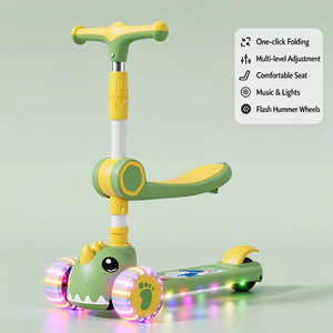Patinete Infantil Tres en Uno, Convertible en Monopatín y Scooter con Pedales, para Niños y Niñas de 2, 3, 6 y 12 Años, Modelo Plegable - Product Image 5