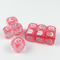 Dés acryliques polyédriques transparents à 6 côtés personnalisés de haute qualité 12/14/16mm coins arrondis forme carrée colorée pour le jeu