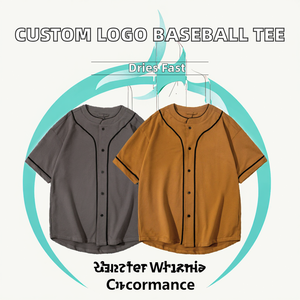 Camiseta Deportiva Casual de Béisbol de Algodón para Hombre, Talla Grande, con Diseño de Logotipo Personalizado - Product Image 2