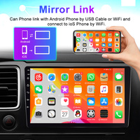 Autoradio Android 13 9 pouces avec bouton rotatif, compatible Carplay, Wifi, GPS, FM, BT pour Toyota Camry 2007-2011