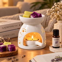 Brûleur à cire en céramique personnalisé en forme de patte de chat, chauffe-huile essentielle pour bougie chauffe-plat, diffuseur d'arômes pour la décoration intérieure