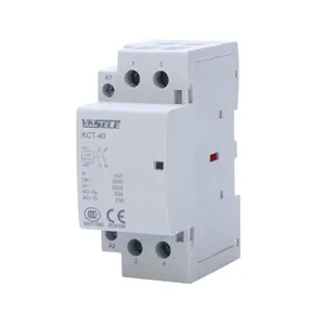 KCT-40 40a 2-polige Dc Type Modulaire Verlichtingsschakelaar 2no 2nc 1no + 1nc 18-40V Ac/Dc Huishoudelijk Contactor Magnetisch