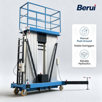 Plateforme élévatrice mobile hydraulique à double colonne Berui SJYL0.23-6, construction en alliage d'aluminium, capacité de charge de 230 kg, 1,17 x 0,62 m