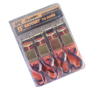 Juego de 4 Correas de Amarre con Gancho en S de Poliéster de 15 Pies y 25 mm de Yili Hardware - Product Image 4