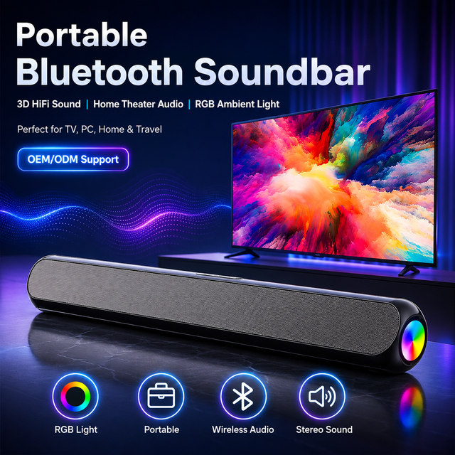 Desktop Computer Laptop Soundbar for TV Surround Sound System TV Sound Bar Speakers With BT/Coaxial/AUX/PC/Gaming/Projectors