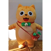 Costume de mascotte de chat orange gonflable mignon, costume de mascotte de chat de dessin animé en peluche pour la promotion d'événements